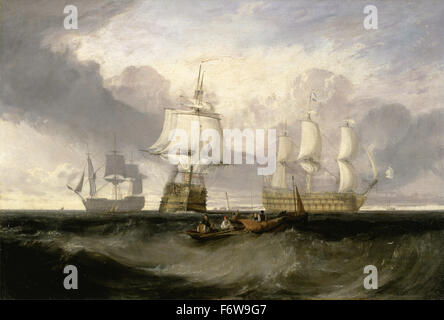 Joseph Mallord William Turner - The Victory Returning from Trafalgar, in Three Positions Stock Photo