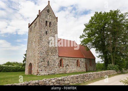 Fieldstone church, Mechow, Feldberger Seenlandschaft, Mecklenburg-Western Pomerania, Germany Stock Photo