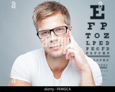 Handsome young man wearing glasses Stock Photo