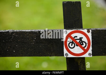 Color image of a bicycle forbidden access sign Stock Photo - Alamy