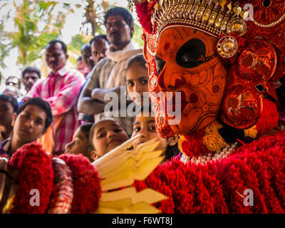 Theyyam dancer, Bekal, Kerala, India Stock Photo