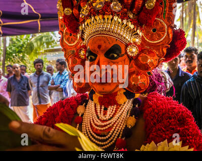 Theyyam dancer, Bekal, Kerala, India Stock Photo