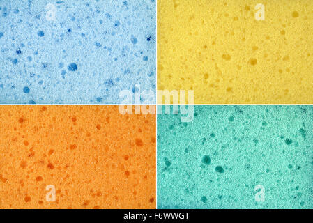 Set of four sponge textures Stock Photo