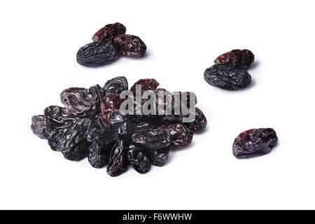 Set of Dark natural seedless raisins from California. Sun-dried untreated grapes. Retouched, large depth of field Stock Photo