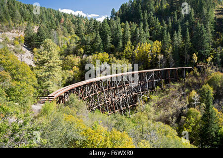 Cloudcroft, New Mexico - The Mexican Canyon Trestle on the former Alamogordo and Sacramento Mountain Railroad. Stock Photo