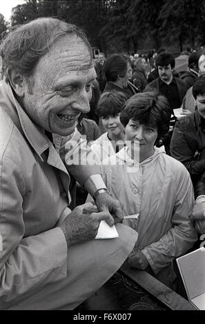 Miners Gala in Cardiff in 1983. An historic annual event held in the south Wales coalfield when the pits were working. Stock Photo