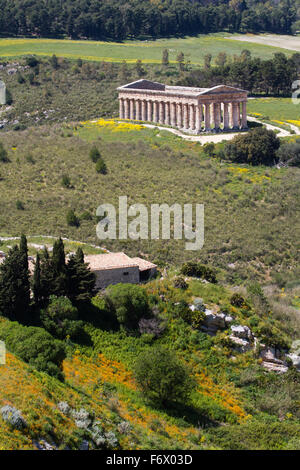 Temple of Segesta in a mediterranean hillscape, Sicily, Italy Temple of Segesta in a mediterranean hillscape, Sicily, Italy