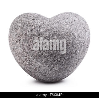 Stone in shape of heart Isolated on white background Stock Photo