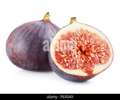 Figs fruits isolated on white background. Clipping Path Stock Photo