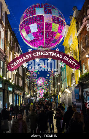 Carnaby Street Christmas lights Stock Photo