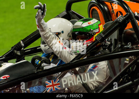 London, UK. 20th Nov, 2015. Triple British Touring Car Champion Andy Priaulx of England drives during ROC Nations Cup at The Stadium at Queen Elizabeth Olympic Park on November 20, 2015  in LONDON, UNITED KINGDOM (Photo by Gergo Toth Photography / ALAMY Live News) Stock Photo