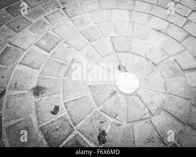 cobblestones in circle. Image of urban pavement dirty Stock Photo