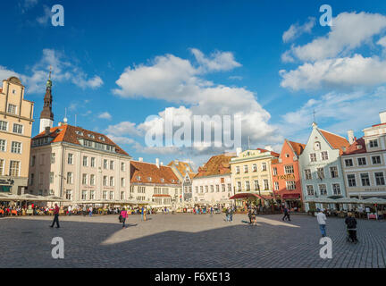 main square of tallinn old town in estonia Stock Photo