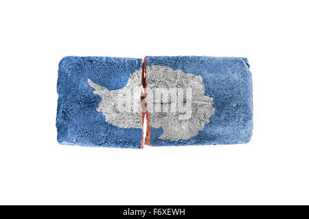 Rough broken brick, isolated on white background, flag of Antarctica Stock Photo