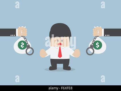 Businessman don't accept loan offer, Financial concept, VECTOR, EPS10 Stock Vector