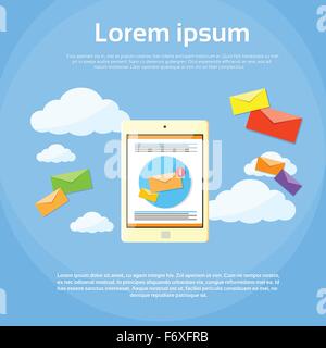 Digital Marketing Email Tablet Envelope Send Business Mail Stock Vector