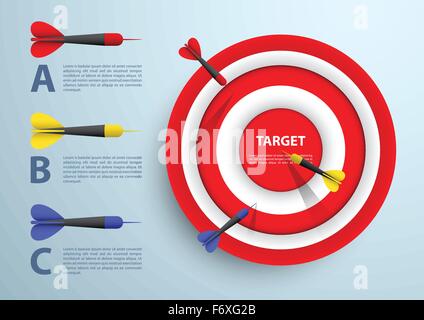 Dart and target infographic template, Business concept, VECTOR, EPS10 Stock Vector