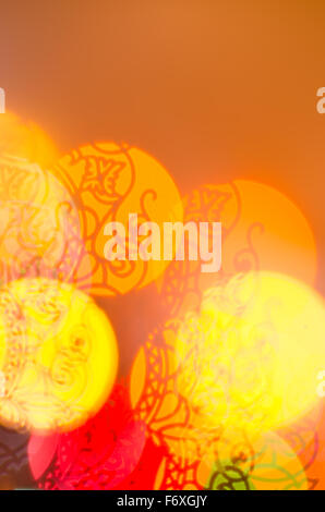 colorful Christmas bokeh lights background Stock Photo