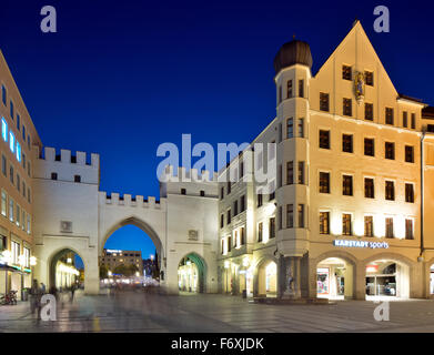 Karlstor or Neuhauser gate, western gate in Munich's historic centre, Munich, Upper Bavaria, Bavaria, Germany Stock Photo