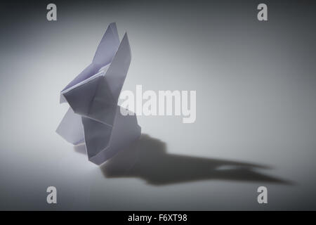 Still life image of a origami rabbit make from paper Stock Photo