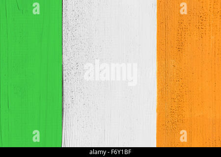 Ireland Flag Painted On Wood Boards Stock Photo