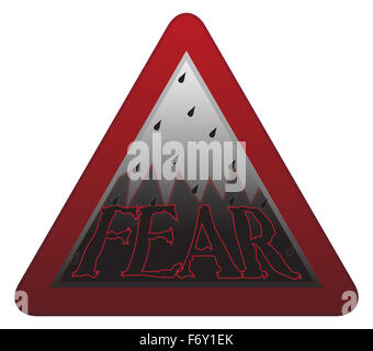 A fear warning sign isolated on a white background Stock Photo