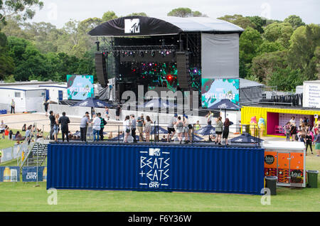 Sydney, Australia. 21st Nov, 2015. Stage design for the 2015 MTV Beats and Eats Music Festival which took place at Parramatta Park in Sydeny's west. Credit:  mjmediabox/Alamy Live News Stock Photo