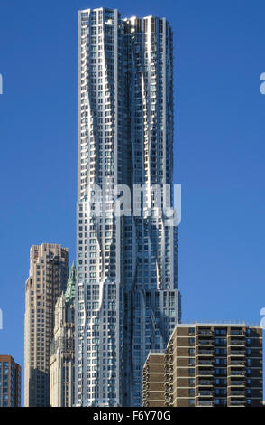 New York by Gehry Building, NYC Stock Photo