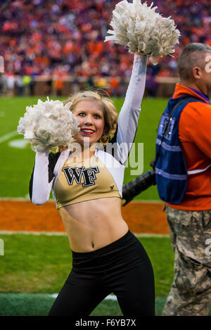 Clemson, SC, USA. 21st Nov, 2015. Wake Forest Demon Deacons dancers during the NCAA Football game between Wake Forest and Clemson at Memorial Stadium in Clemson, SC. David Grooms/CSM Stock Photo