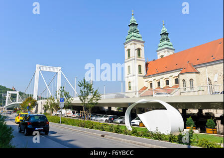 Inner City Parish Church by Elizabeth bridge in Budapest, Hungary Stock Photo