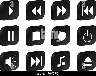 Record Button Icon, Audio Video Recording Start Button Vector Art ...