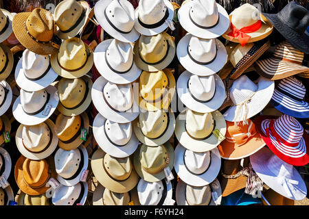 Traditional hats on sale in Puerto Vallarta, Mexico Stock Photo