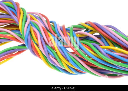 Electric cables isolated on white background Stock Photo