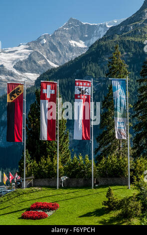 Grindelwald main street and home of the Eiger Stock Photo