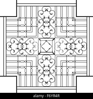 Wrought Iron Fireplace Grill Vector Art Stock Vector