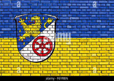 flag of Rheingau-Taunus-Kreis painted on brick wall Stock Photo