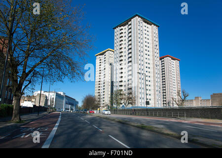 Hampstead Road and Ampthill Square Estate council tower blocks in Mornington Crescent, London, UK Stock Photo