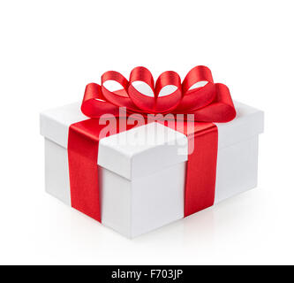 festive gift box isolated on white background Stock Photo - Alamy