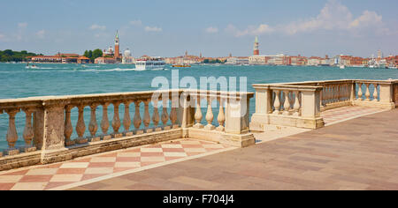 Panorama skyline of Venice from Santa Elena Veneto Italy Europe Stock Photo