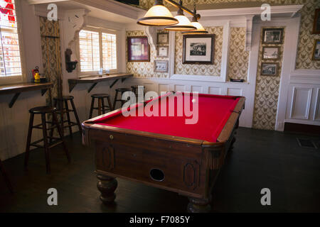 Tombstone, Arizona, USA, April 6, 2015, billiards room in old western town home of Doc Holliday and Wyatt Earp and Gunfight at the O.K. Corral Stock Photo