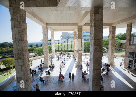 Los Angeles, California, USA, May 24, 2015, Getty Museum, outdoor walkway and columns Stock Photo