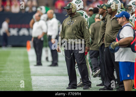 Houston, Texas, USA. 22nd Nov, 2015. New York Jets head coach Todd Bowles during the 4th quarter of an NFL game between the Houston Texans and the New York Jets at NRG Stadium in Houston, TX on November 22nd, 2015. Credit:  Trask Smith/ZUMA Wire/Alamy Live News Stock Photo