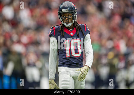 Houston, Texas, USA. 22nd Nov, 2015. Houston Texans wide receiver DeAndre Hopkins (10) during the 2nd quarter of an NFL game between the Houston Texans and the New York Jets at NRG Stadium in Houston, TX on November 22nd, 2015. Credit:  Trask Smith/ZUMA Wire/Alamy Live News Stock Photo