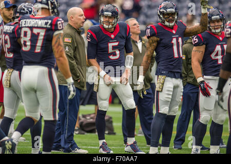 Houston, Texas, USA. 22nd Nov, 2015. Houston Texans quarterback Brandon Weeden (5) prior to an NFL game between the Houston Texans and the New York Jets at NRG Stadium in Houston, TX on November 22nd, 2015. Credit:  Trask Smith/ZUMA Wire/Alamy Live News Stock Photo