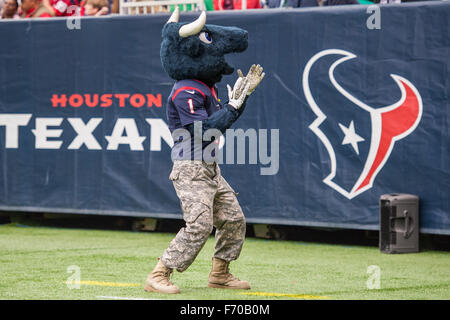 Houston, Texas, USA. 22nd Nov, 2015. Houston Texans mascot Toro during the 2nd quarter of an NFL game between the Houston Texans and the New York Jets at NRG Stadium in Houston, TX on November 22nd, 2015. Credit:  Trask Smith/ZUMA Wire/Alamy Live News Stock Photo
