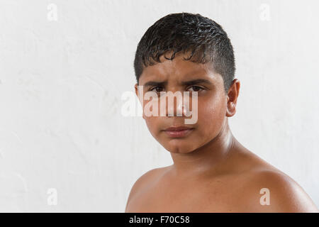 Young Wrestler, Kirkpinar 654th Oil Wrestling Championships, Edirne, Turkey (July 2015) Stock Photo