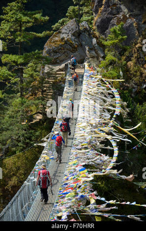 Scenery from the Khumbu region of Nepal, home of the Sherpa people and popular for the Everest Base Camp trek. Stock Photo