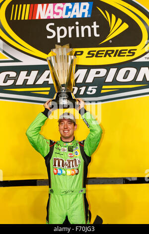 Homestead, FL, USA. 23rd Nov, 2015. Homestead, FL - Nov 23, 2015: Kyle Busch (18) wins the 2015 NASCAR Sprint Cup Championship following the FORD EcoBoost 400 at Homestead Miami Speedway in Homestead, FL. © csm/Alamy Live News Stock Photo