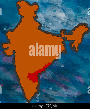 Andhra Pradesh map of Indian state. Andhra Pradesh map illustration