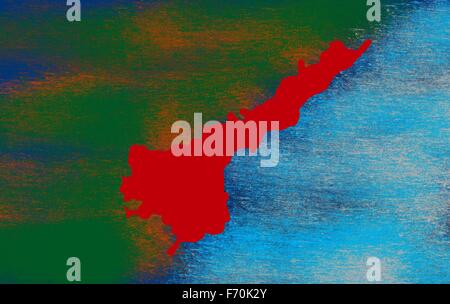 Andhra Pradesh map of Indian state. Andhra Pradesh map illustration